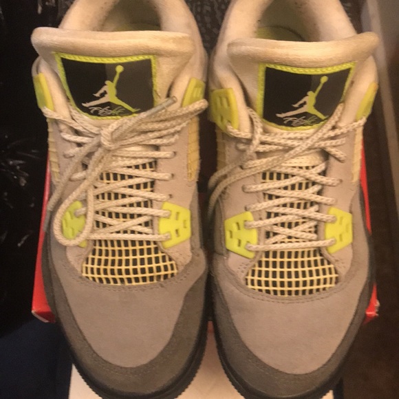 Air jordan retro 4s lime green and grey - Picture 2 of 4
